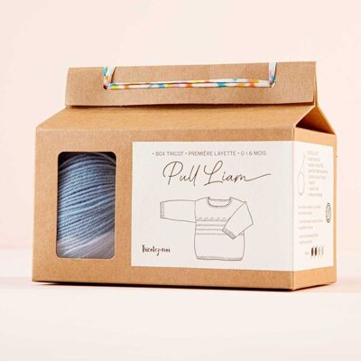 Box-Layette Pullover Liam Farbe Natur/Rosa