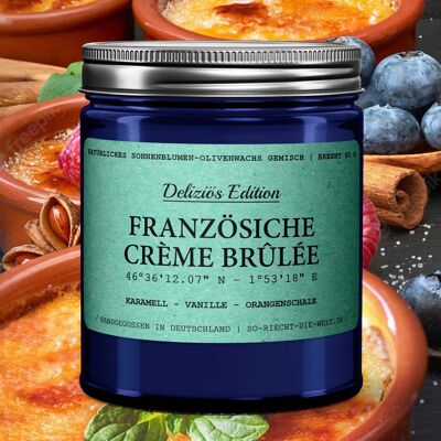 Vela perfumada francesa Crème Brûlée - Edición deliciosa - Caramelo | vainilla | piel de naranja