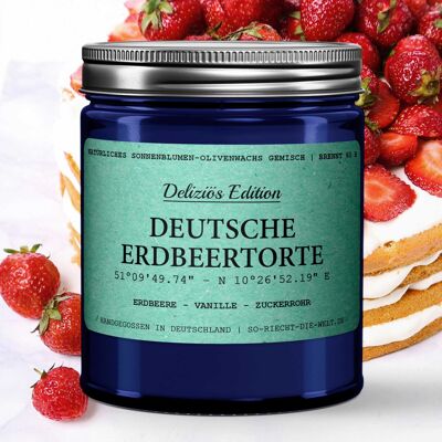 Vela perfumada de tarta de fresa alemana - Edición deliciosa - Fresa | vainilla | Caña de azúcar
