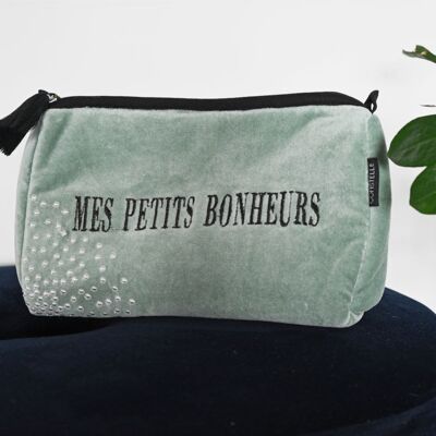 PETITS BONHEURS - Pochette en Velours Vert