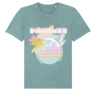 T-shirt turquoise Délavé "Hawaii" Taille S