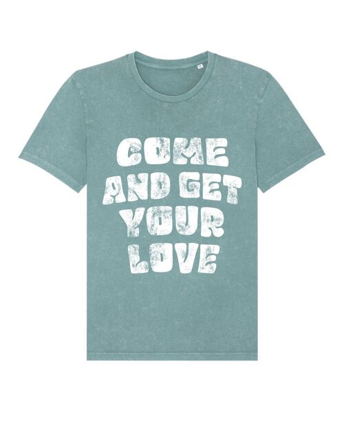 T-shirt turquoise Délavé "Your Love" Taille S
