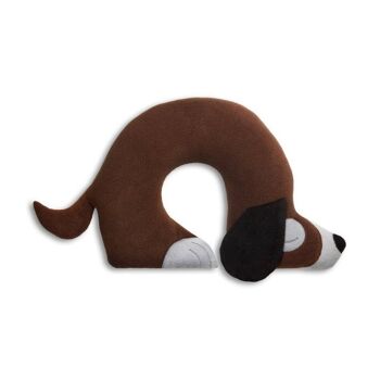 Charlie the Dog chocolat - coussin de voyage pour le cou  - chien 3