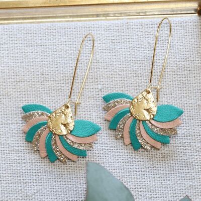 Boucles d'oreilles Louga Goutte - Emeraude, Terracotta