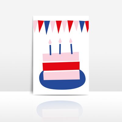 pastel de cumpleaños velas tarjeta