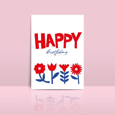 Carte d'anniversaire inscription HAPPY BIRTHDAY