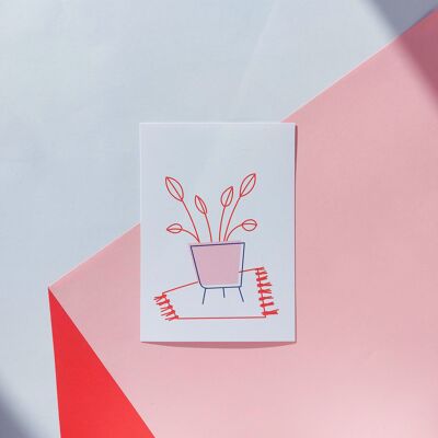 Flower pot illustration card