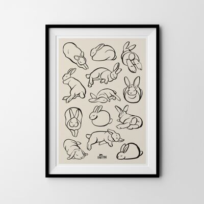 Stampa d'arte "Conigli che dormono"