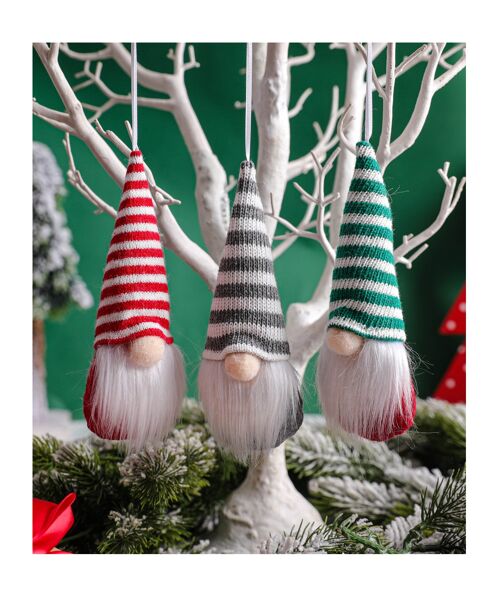 3Pcs Per Set Knitted Faceless Doll Christmas Decoration Small Tree Pendant