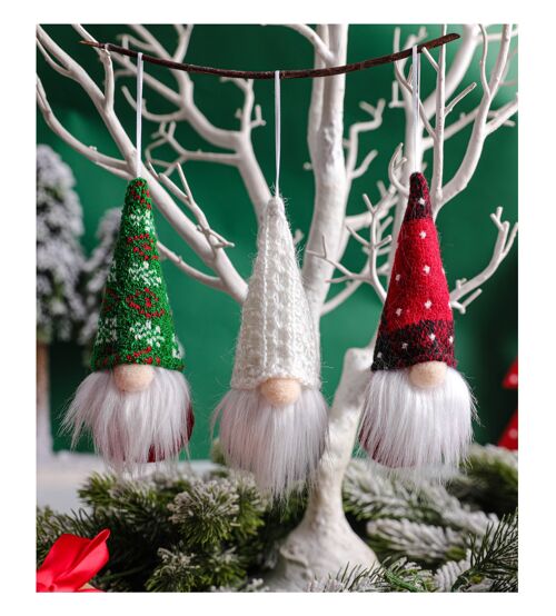 3Pcs Per Set Knitted Faceless Doll Christmas Decoration Small Tree Pendant