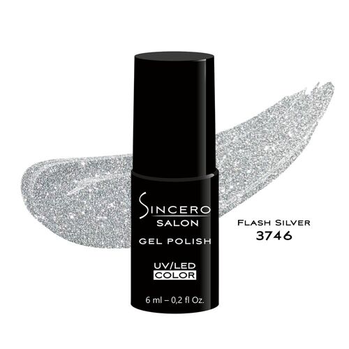 Gel polish SINCERO SALON, 6 ml, Flash Silver, 3746