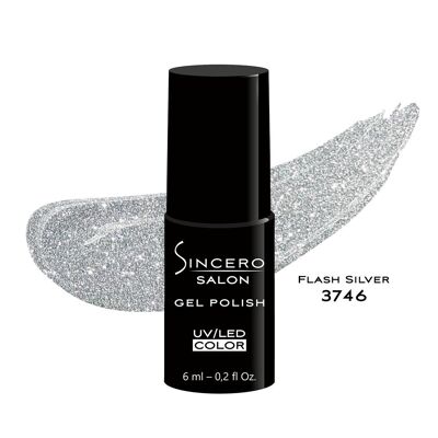 Smalto gel SINCERO SALON, 6 ml, Flash Silver, 3746