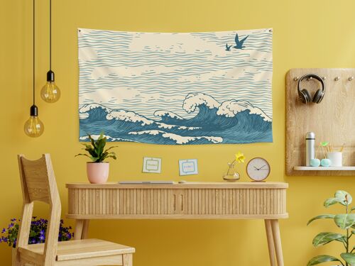 Wall Tapestry Illustrated Nautical art