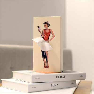 Tissue-Up girl SWEET - scatola di fazzoletti pin-up - retrò - rock - glamour - cioccolato - regalo per la festa della mamma