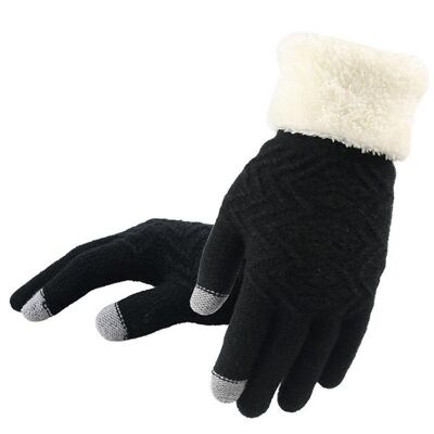 Gestrickte Handschuhe | Damen | Acryl | Teddy | Vlies | Weihnachten | Weihnachtsgeschenk