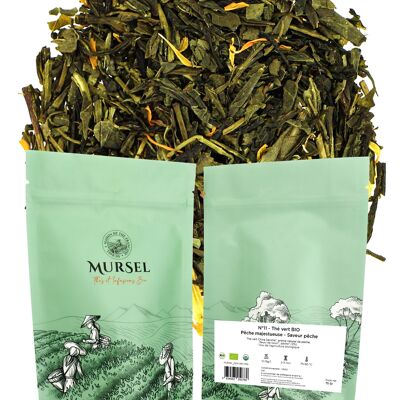 N°11 - ORGANIC green tea – Majestic peach – Peach flavor - 75gr