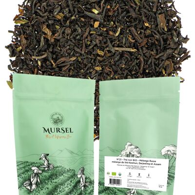 N°21 - Tè nero BIOLOGICO – Miscela russa – miscela di tè Keemun, Darjeeling e Assam - 75gr