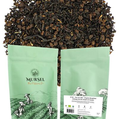 N°20 - Té negro ORGÁNICO – English Breakfast – mezcla de té de Assam y Ceilán - 75gr