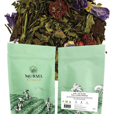 N°29 - Tè verde biologico – Aroma violetta, lampone - 75gr