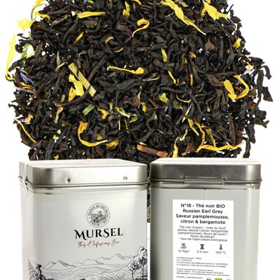 N°18 - Tè nero BIO – Russian Earl Grey – Aroma Pompelmo, limone e bergamotto - 100gr