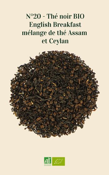 N°20 - Thé noir BIO – English Breakfast – mélange de thé Assam et Ceylan - 100gr 2