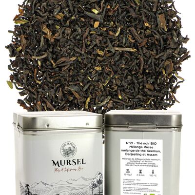 N°21 - Tè nero BIOLOGICO – Miscela russa – miscela di tè Keemun, Darjeeling e Assam - 100gr