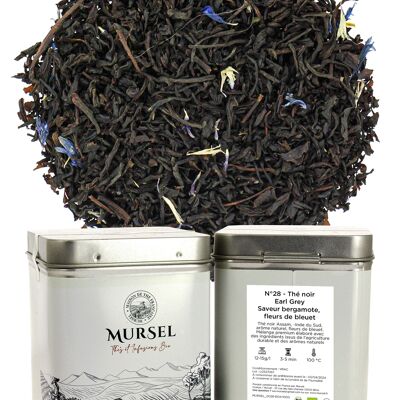 N°28 - Té negro - Earl Grey - Sabor bergamota, flores de arándano - 100gr