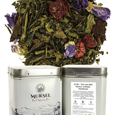 N°29 - Té verde BIO - Sabor violeta, frambuesa - 100gr