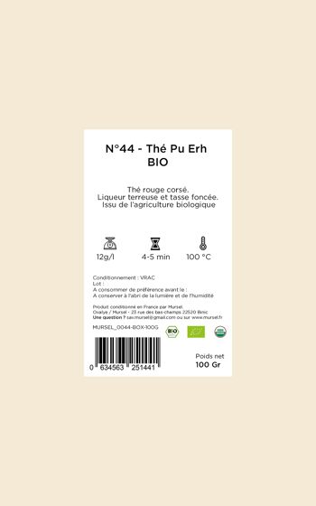 N°44 - Thé Pu Erh BIO - 100gr 4