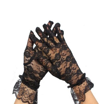 Guantes de encaje para mujer | negro | boda | fiesta | navidad | Navidad