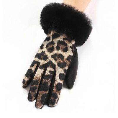 Damenhandschuhe | Leopardenmuster | Touchscreen | Weihnachtsgeschenk