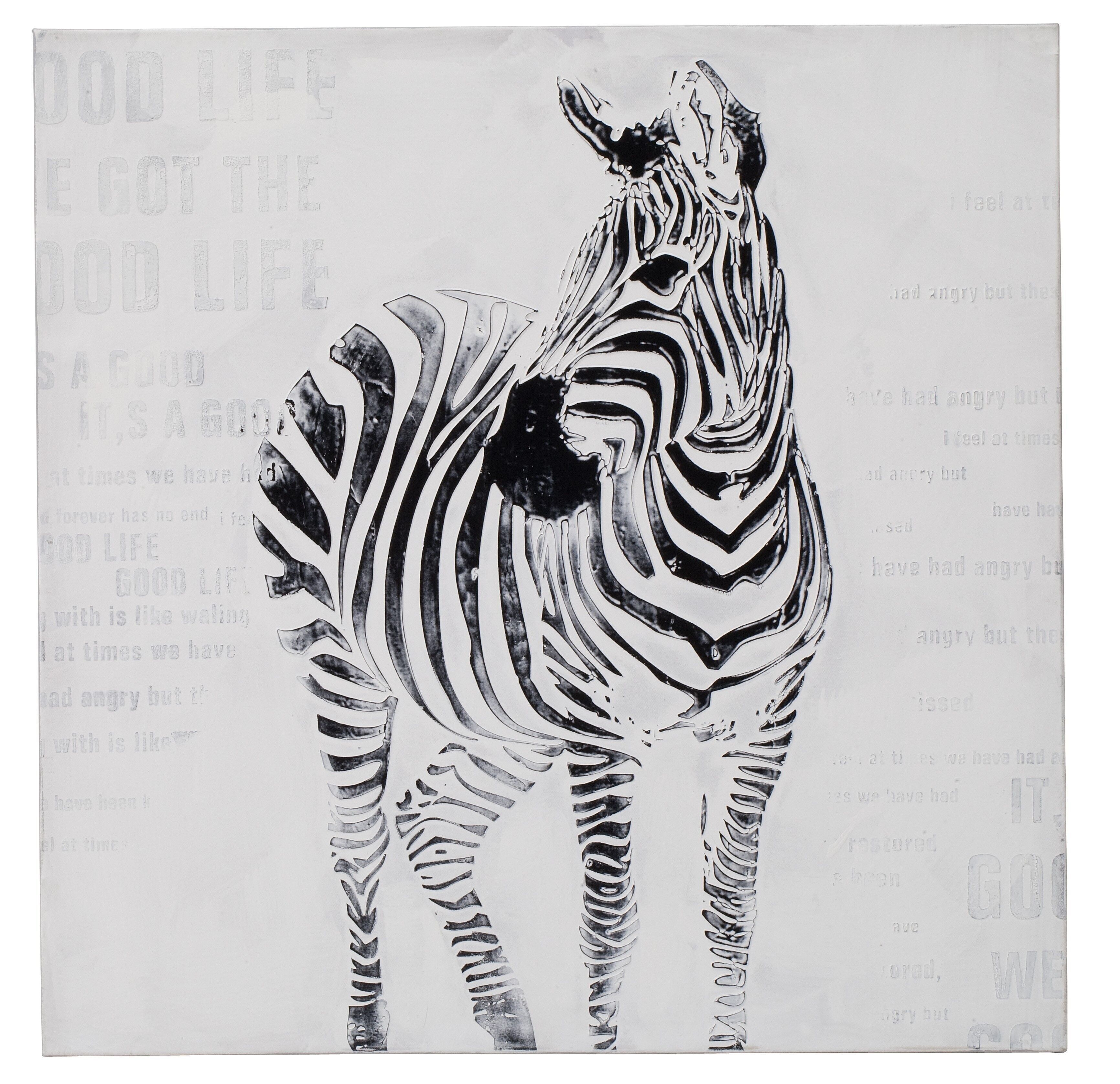 WALL PAINTING ON CANVAS ZEBRA- B CM 80X80 D031399000B