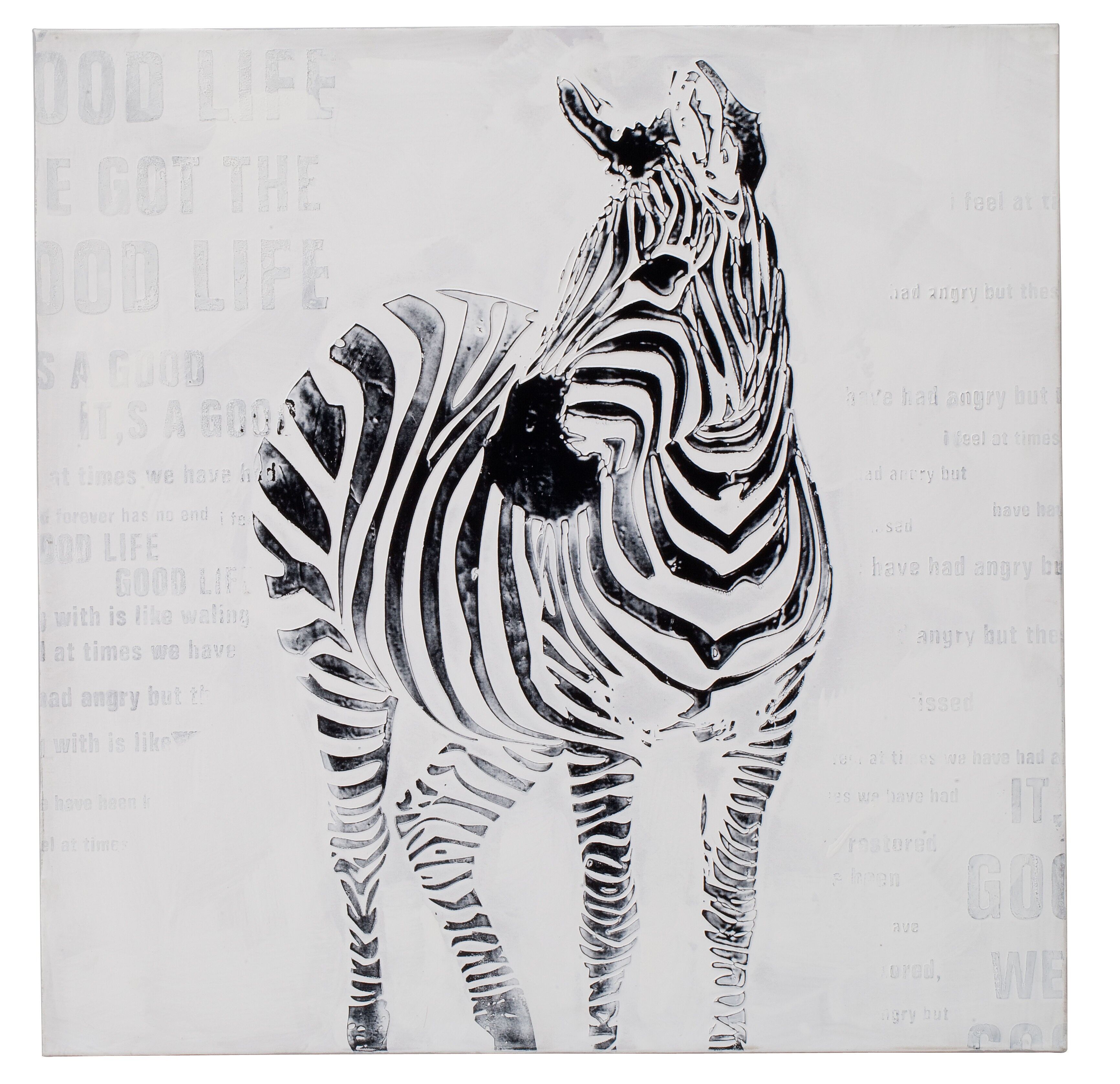 WALL PAINTING ON CANVAS ZEBRA- B CM 80X80 D031399000B
