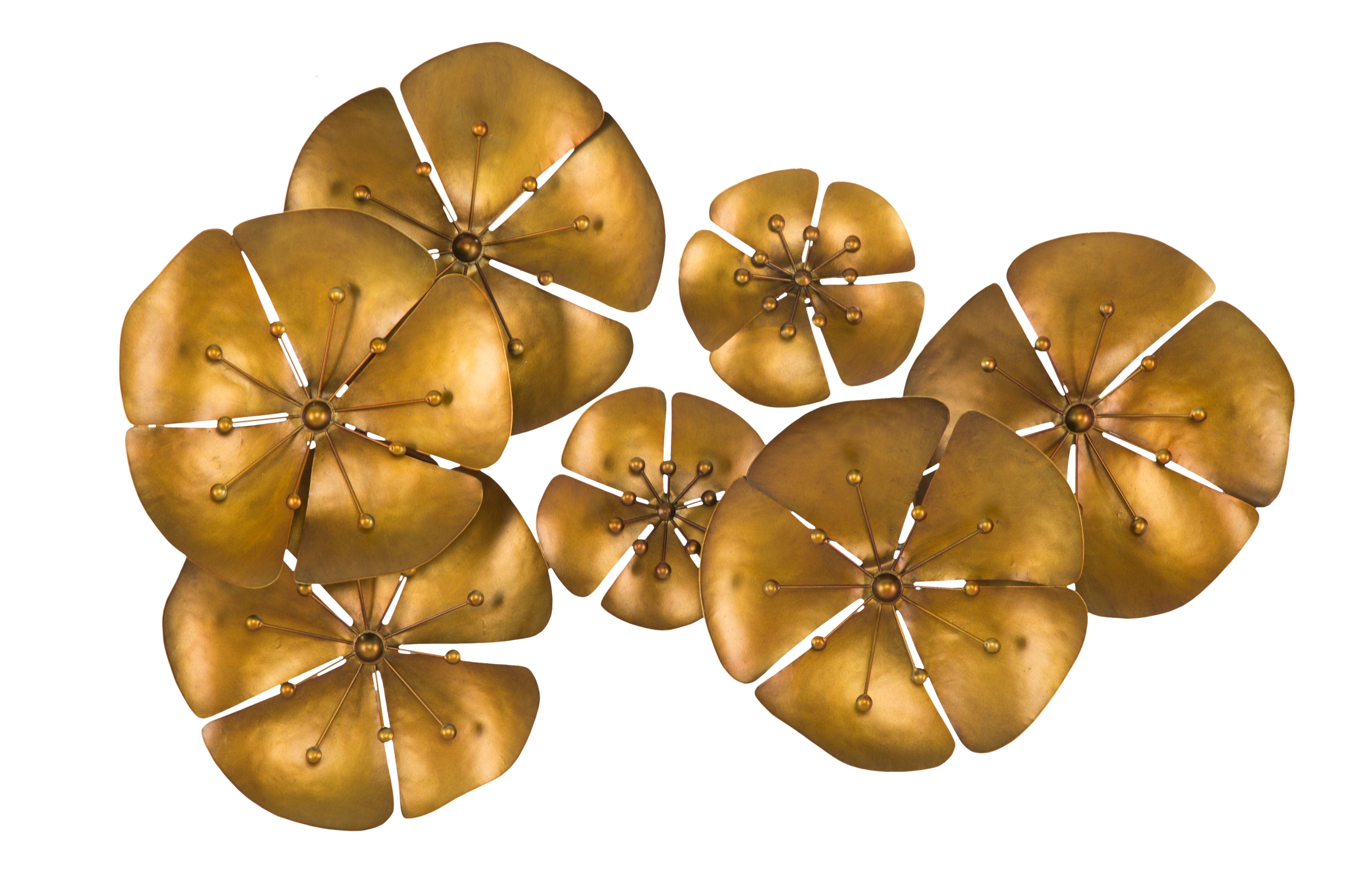 DECORAZIONE PARETE FLOWER GOLDY -B- CM 80X6X57 D031890000B