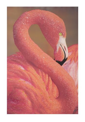 PEINTURE MURALE FAITE À LA MAIN AVEC APPLICATIONS-A- FLAMINGO CM 80X3,8X120 D031912000A