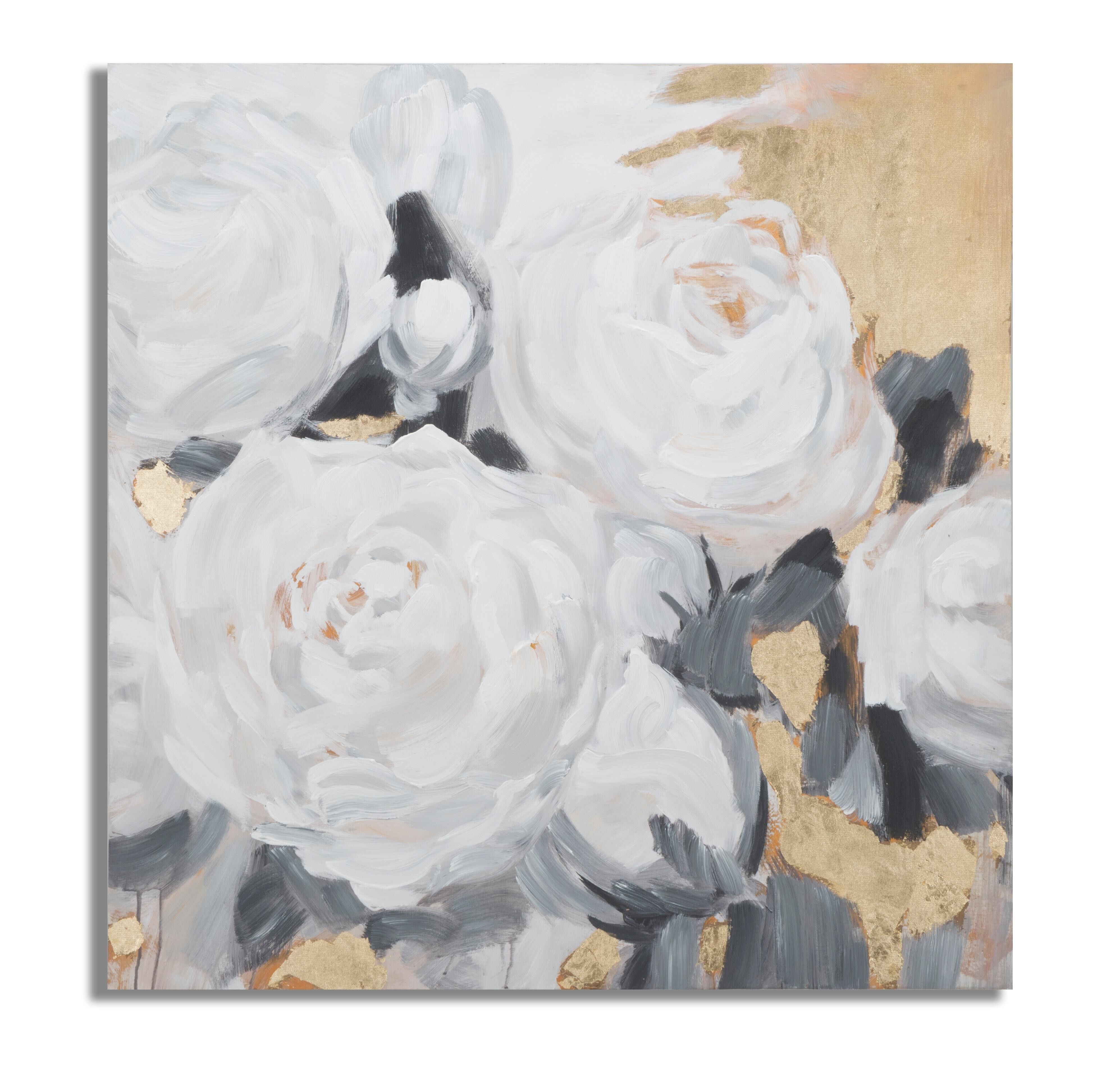QUADRO MURALE FATTO A MANO FIORE BIANCO -A- CM 90X3,7X90
 D032126000A