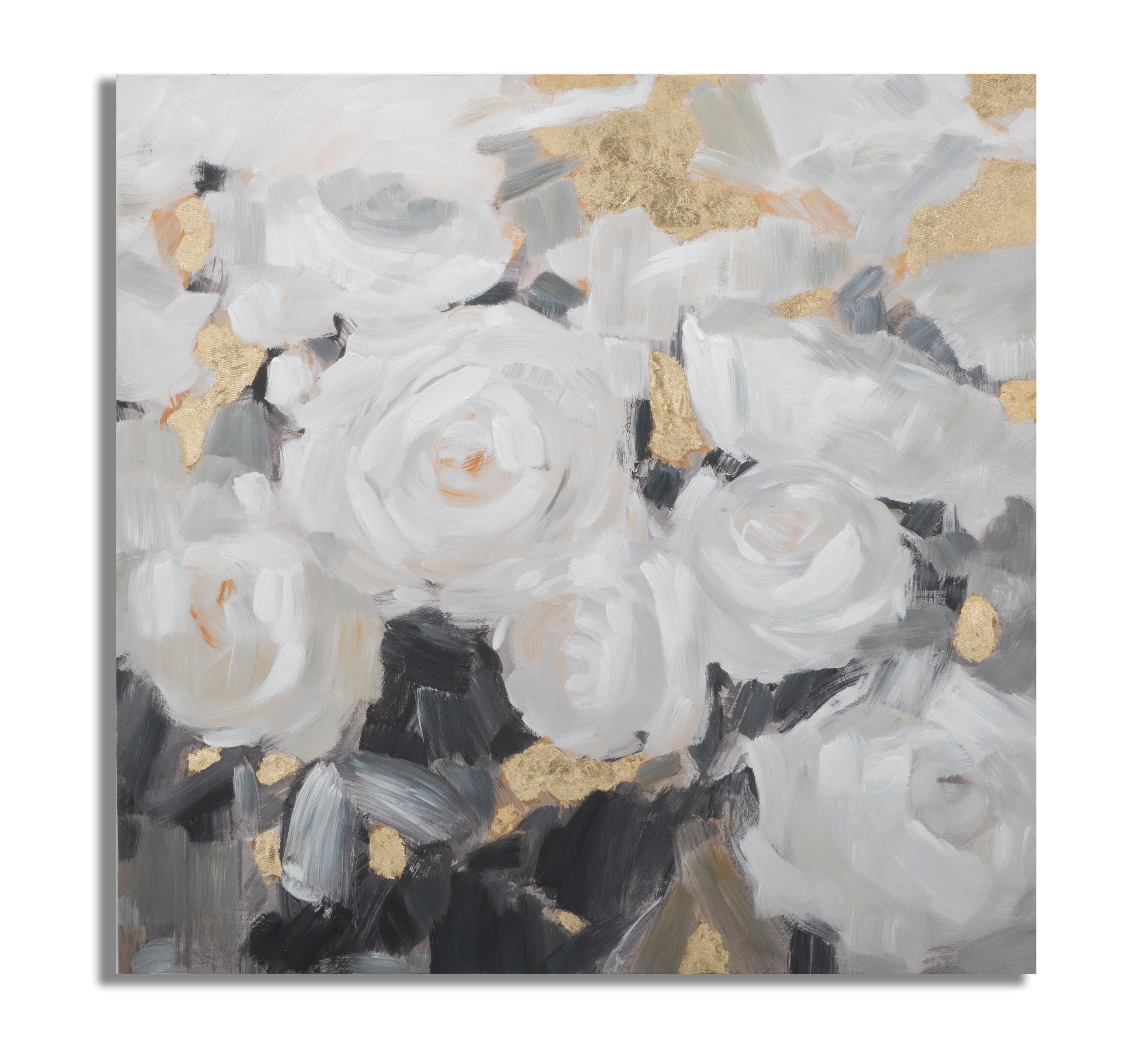 QUADRO MURALE FATTO A MANO FIORE BIANCO -B- CM 90X3,7X90
 D032126000B