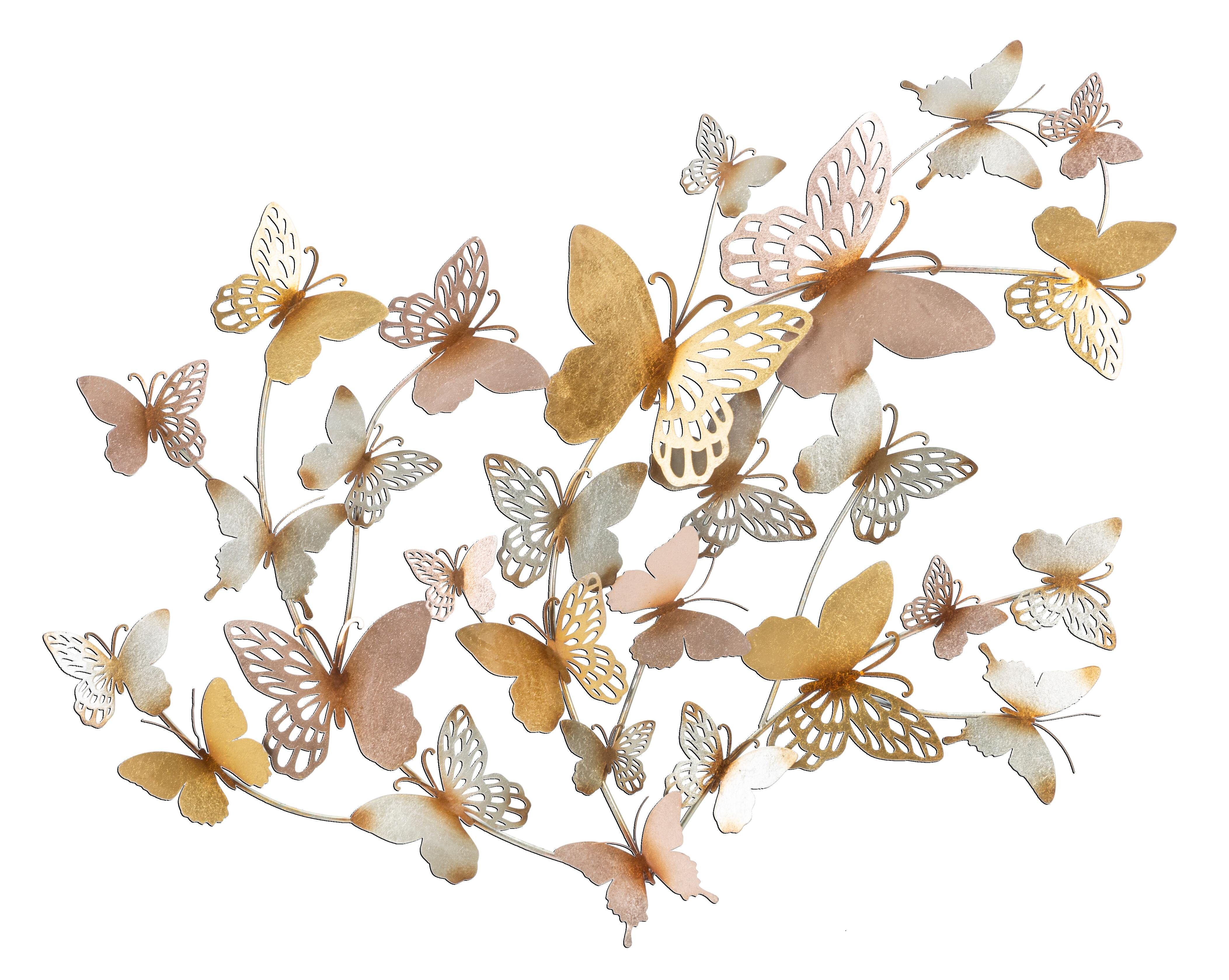 BUTTERFLIES WALL PANEL GOLD/LIGHT PINK CM 132X3,5X95,5 D032164000R