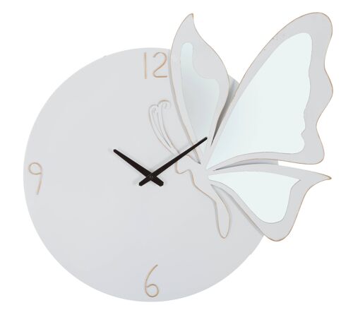 WALL CLOCK GLAM FARFALLA BIANCO CM 66X4,5X64 D064751000B