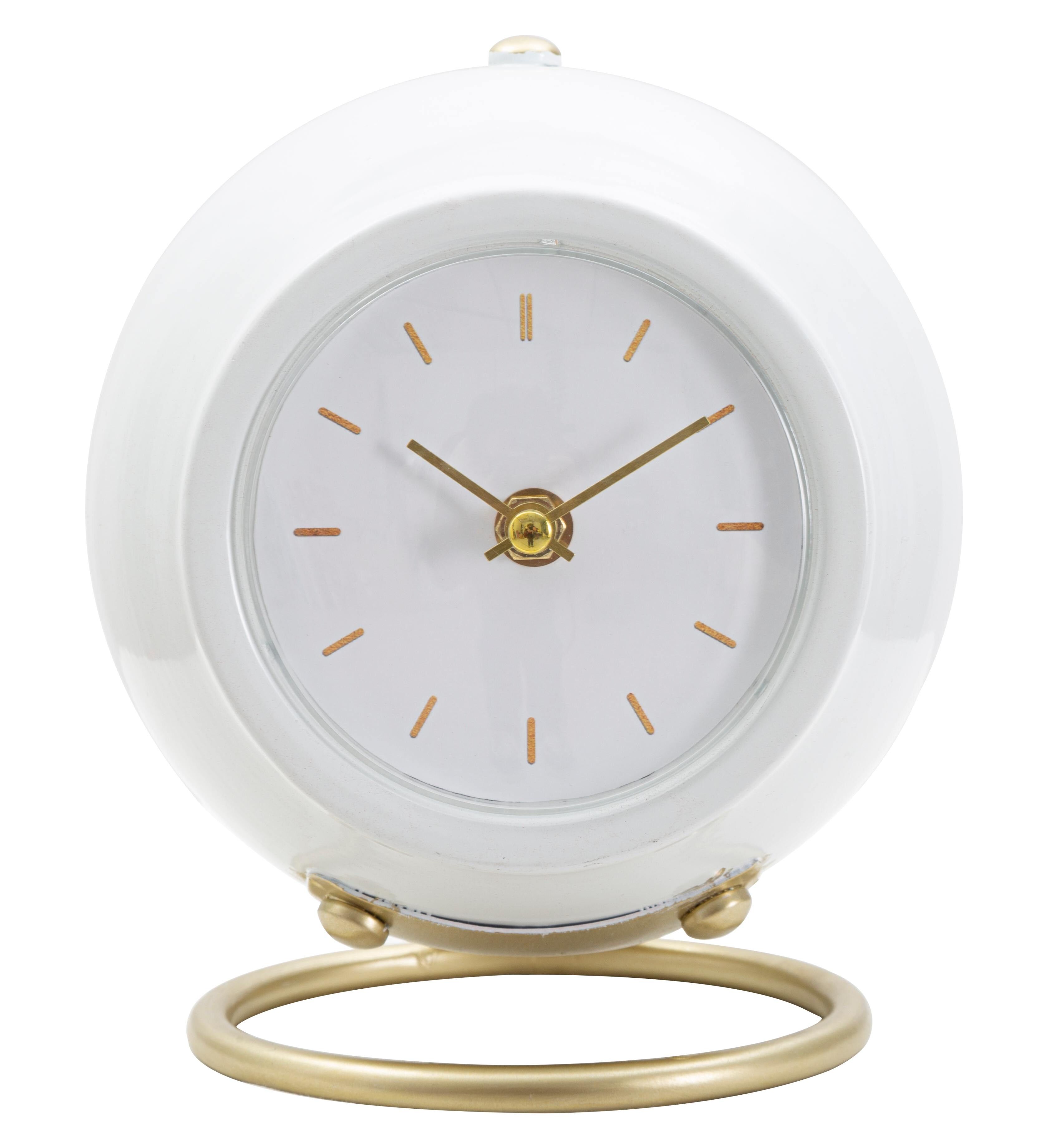 TABLE CLOCK BALL WHITE CM 16X13X19 D064784000B