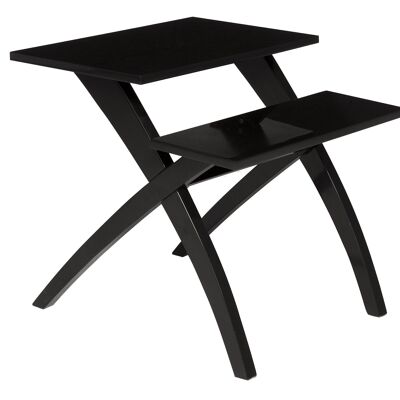 TAVOLINO FINE 2 PIANI NERO CM 60X60X60 D141238000N
