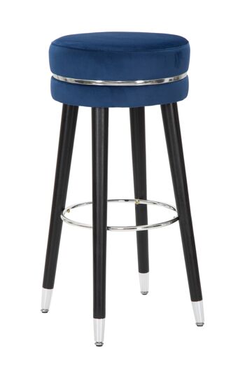 Tabouret de Bar Paris Bleu/Argent Cm Ø 35X74 D14227800BB