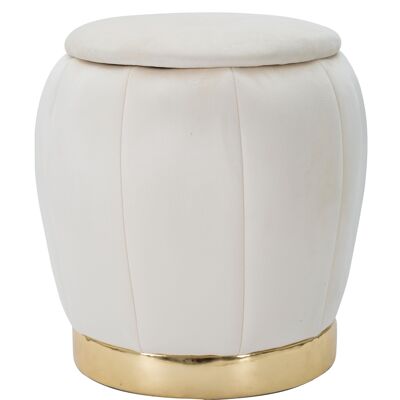 STOOL/STORAGE PARIS CREMA/GOLD CM 43X43 D14227900CP