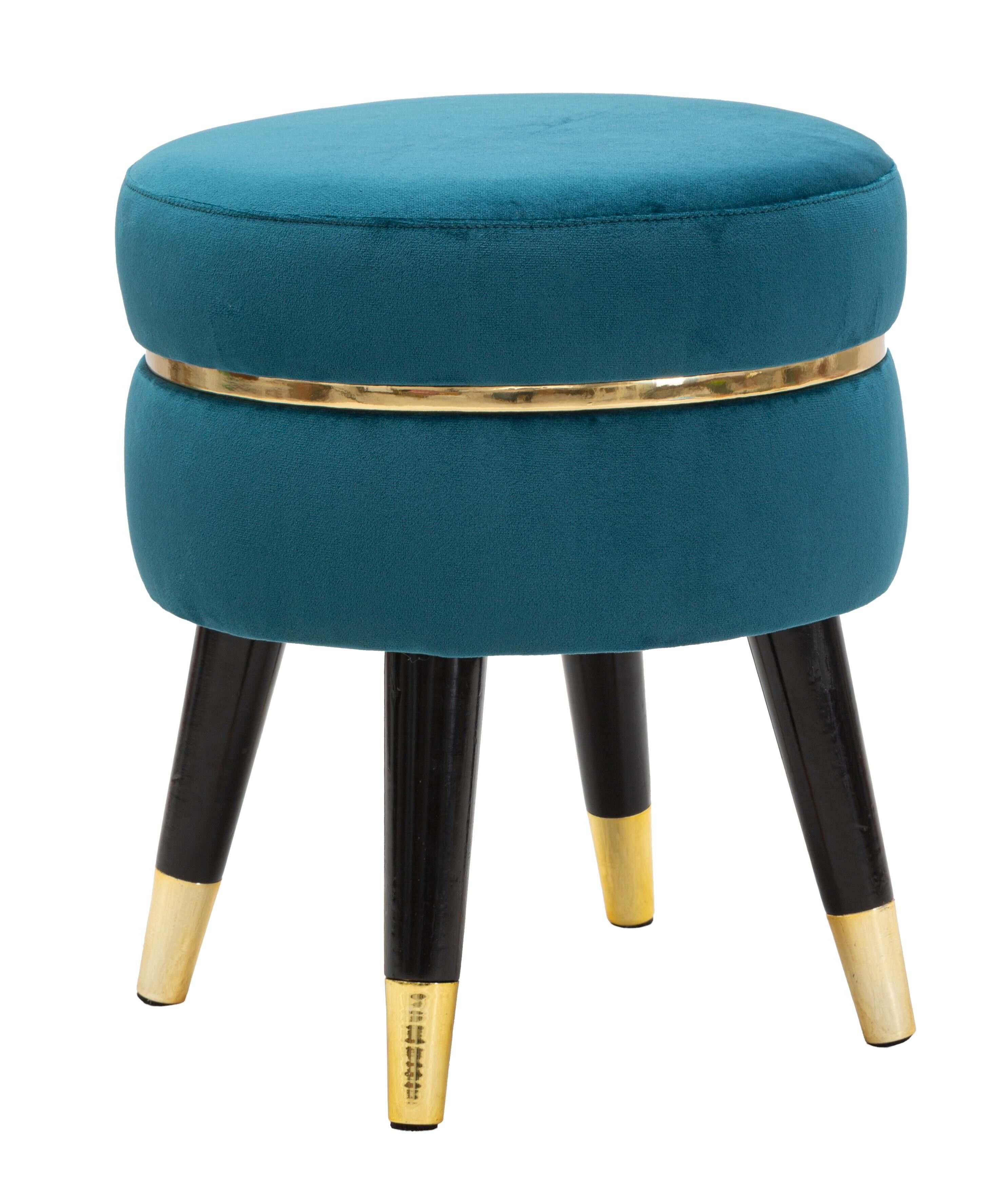 HOCKER PARIS TEAL/GOLD CM 35X40,5 D14227900ST