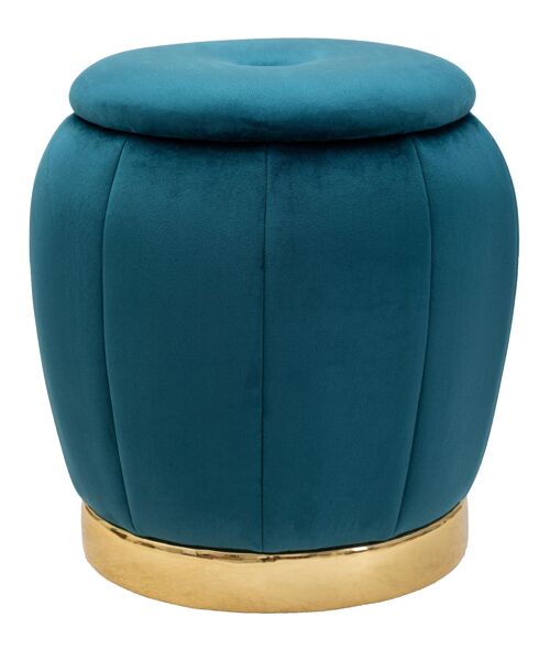 STORAGE STOOL PARIS TEAL/GOLD CM 43X43 D14227900TP