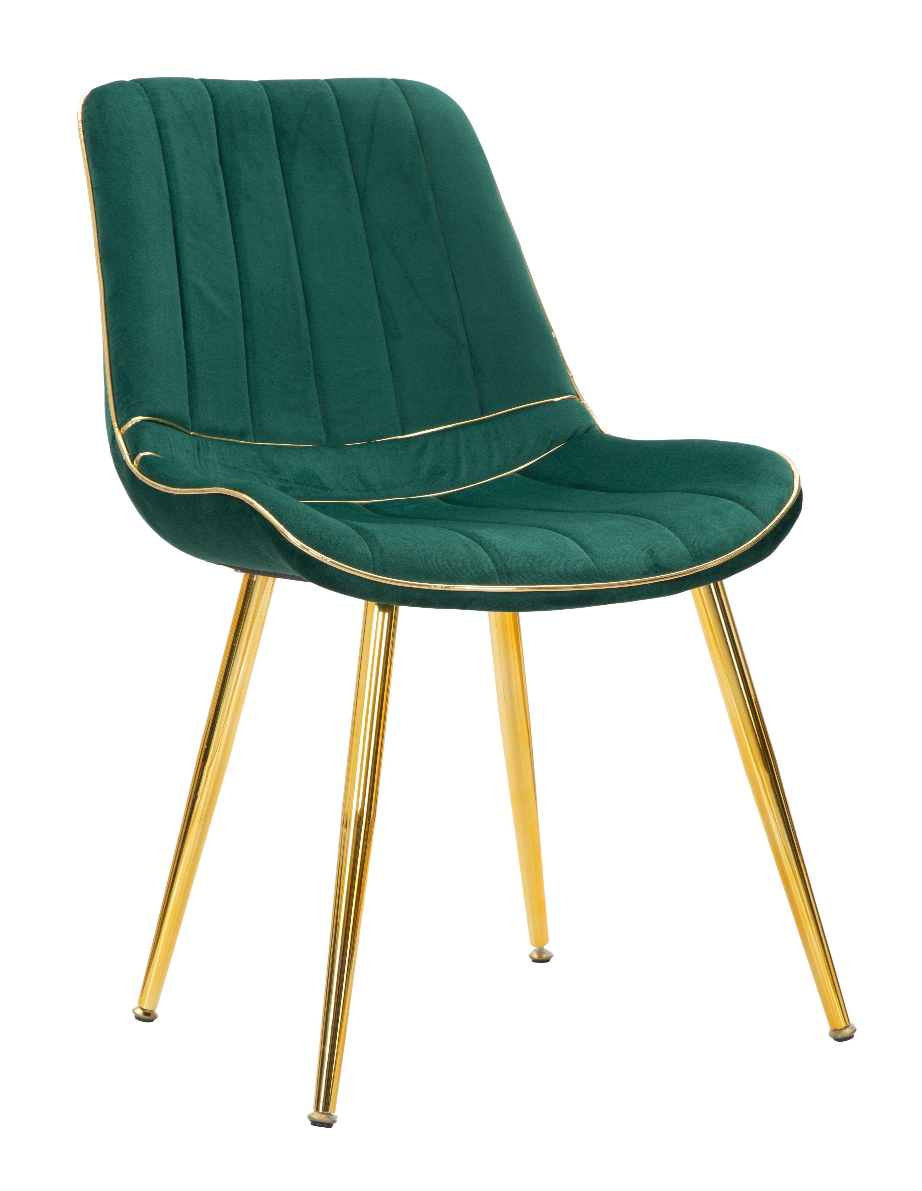 Set 2 Sedie Paris Verde/Oro Set 2 Pz Cm 51X59X79 D142337000V
