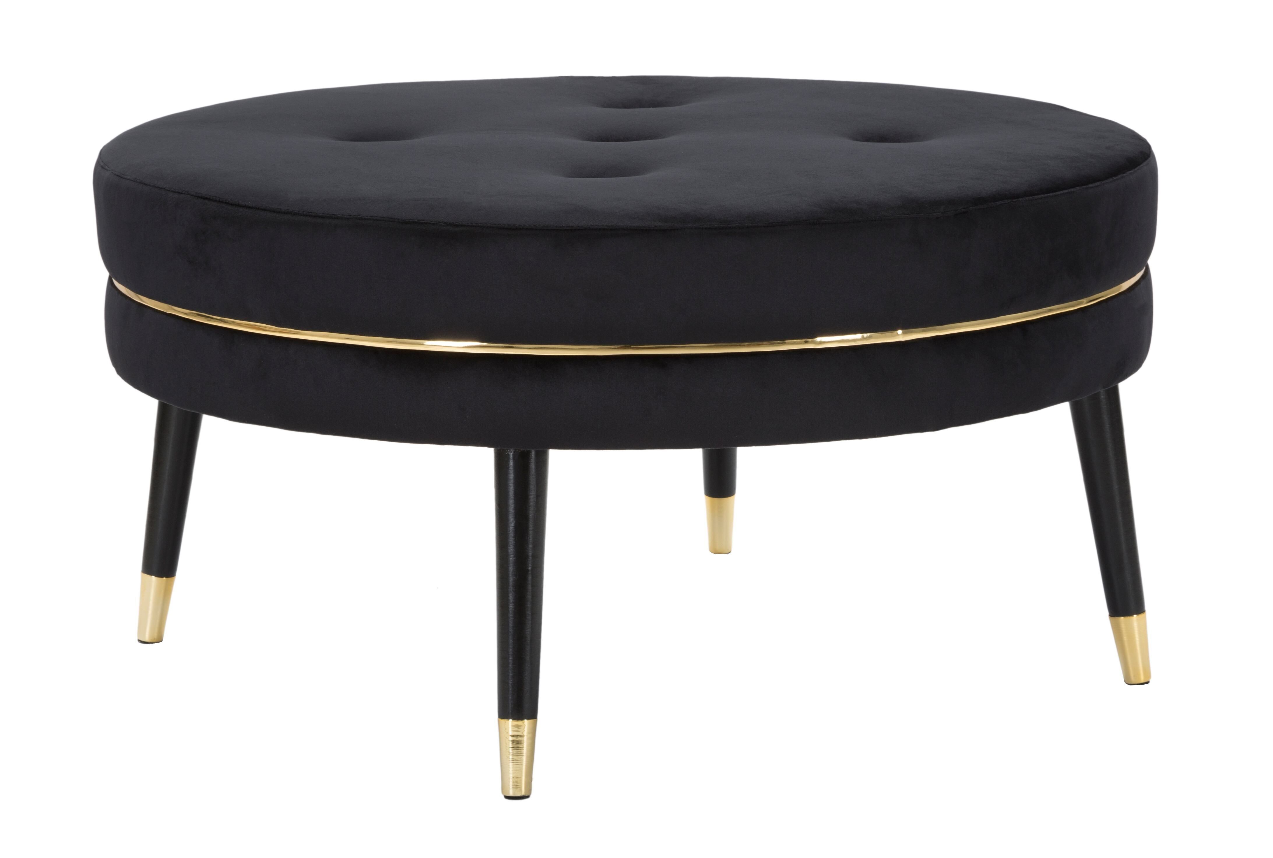 STOOL PARIS XXL NERO/GOLD CM Ø 90X46 142409000N