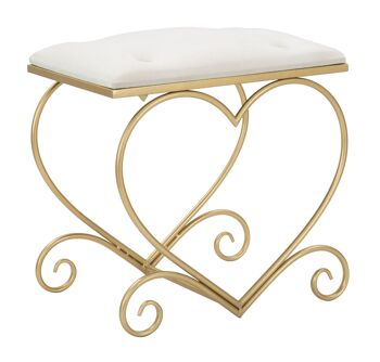 TABOURET COEUR CRÈME CM 50X37,5X51,5 D142430000C