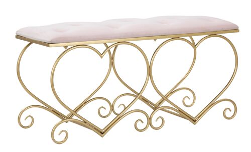 BENCH HEART ROSA CM 105X37,5X51,5 D142431000R