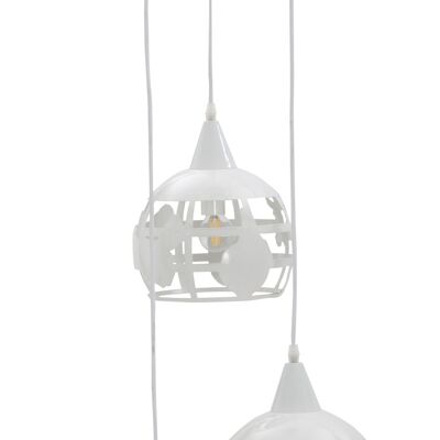 PLAFOND MONDE 3 LUMIÈRES BLANC CM 43X43X140 D171009000B